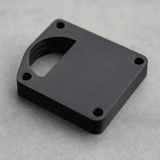 Guide: Vilket 3D-printmaterial ska du välja? – PLA, PETG, ABS, ASA, Flex, CF & GF förklarat - svarta 3D-utskrivna detaljer