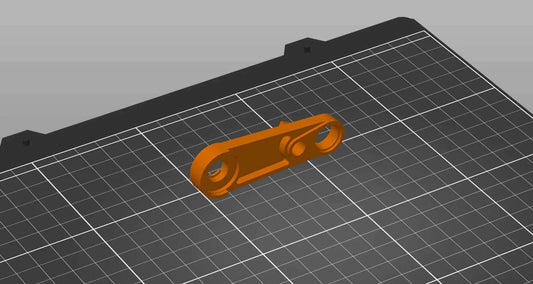 3D-modell av en orange komponent som förbereds för 3D-utskrift med fokus på att förbereda stl-fil.